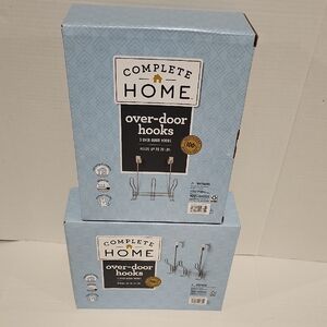 2 pack Over-Door Metal Clothes closet storage hanging Hooks Chrome